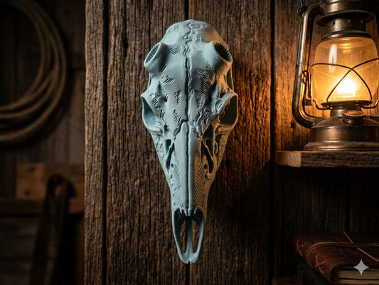 Layered Bone Co. 3D printed graphic whitetail Euro skull