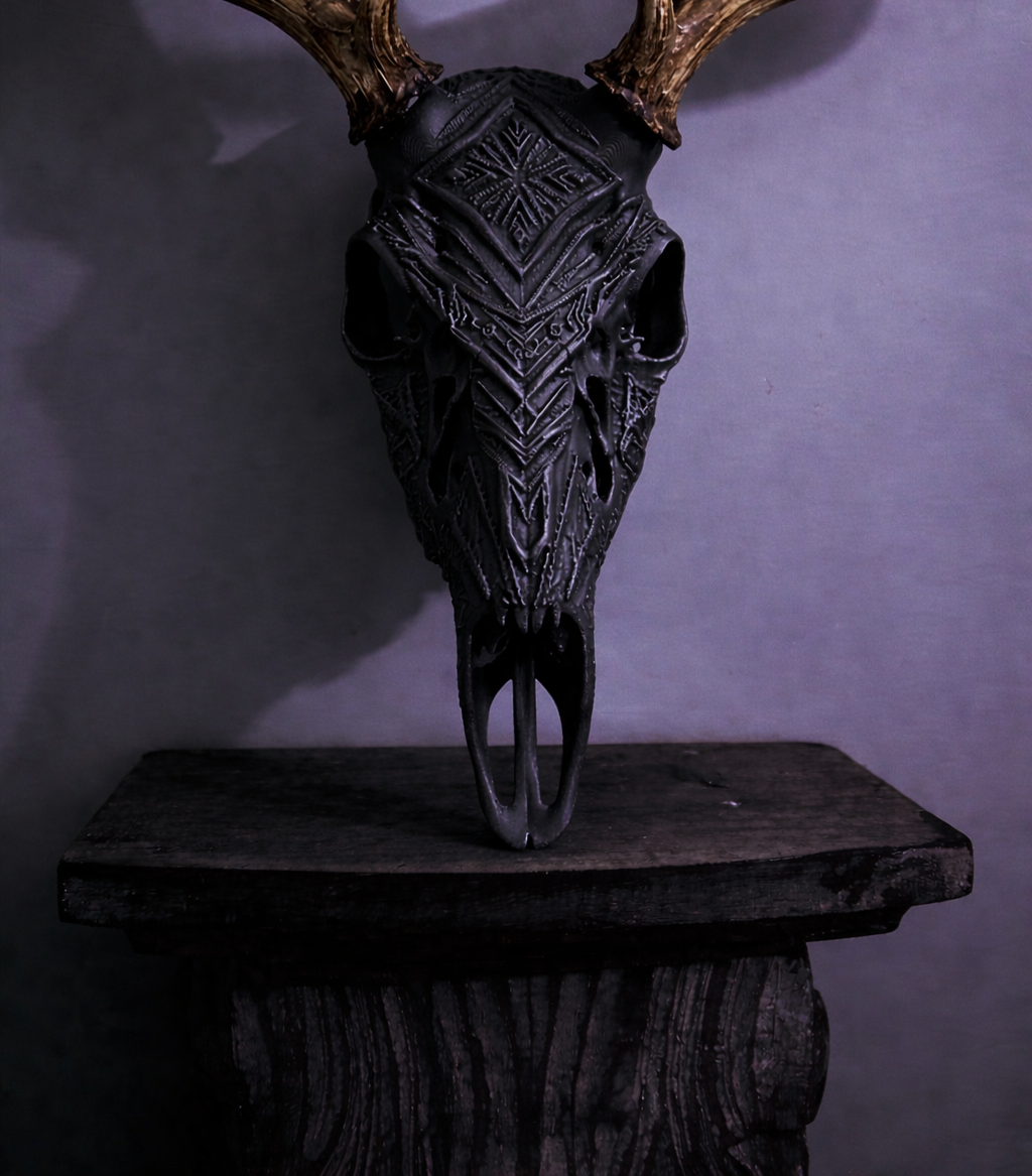 Layered Bone Co. 3D printed graphic Euro whitetail skull