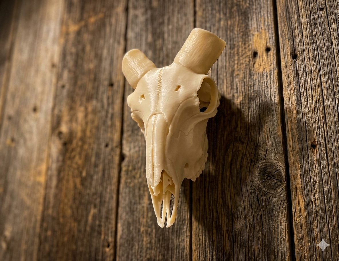 Layered Bone Co. 3D printed ram Euro skull