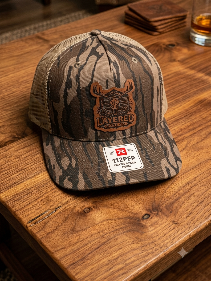 Layered Bone Co. hat in Mossy Oak Bottomland